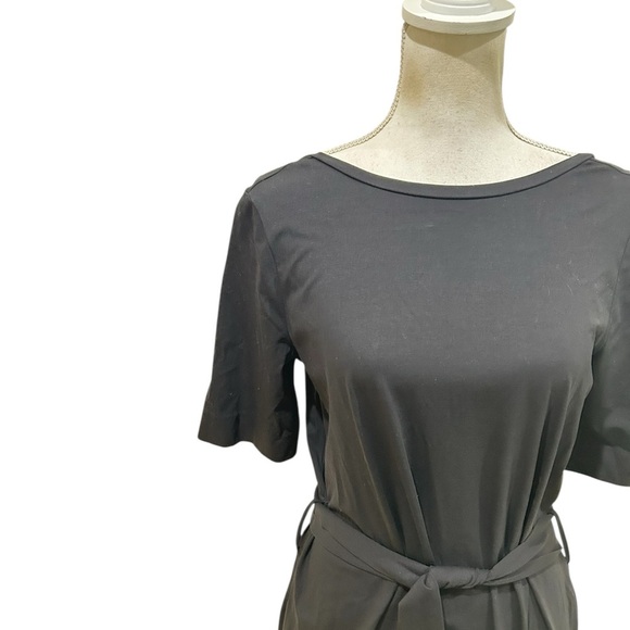 COS Black belted short sleeve Midi Dress pockets midweight size xs - Picture 5 of 10